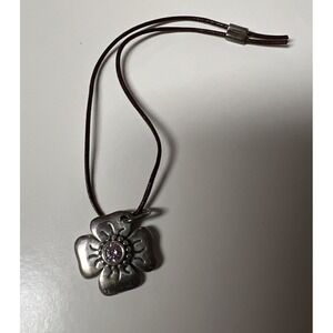 Authentic Pandora Flower Charm Pendant Sterling Silver 925 Pink CZ